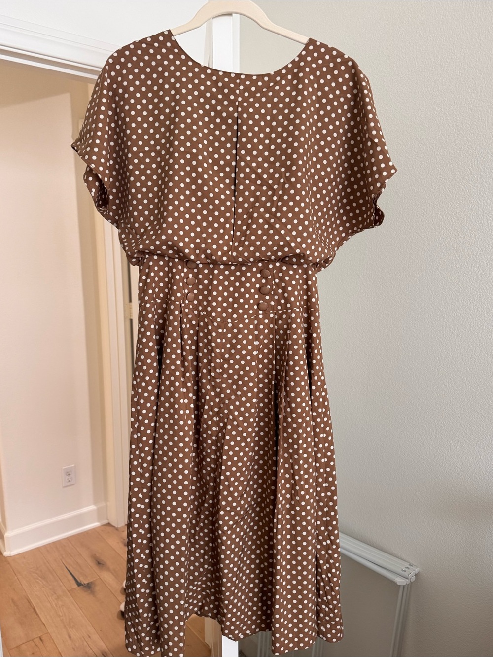 RARE Vintage 60s Polka Dot Midi Dress - Size 6